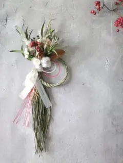 2026しめ縄飾り お正月飾り ナチュラルインテリア 2way ⑤