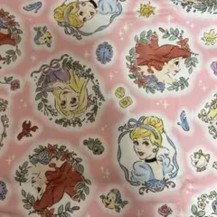 【ハギレ】ディズニープリンセス コットン生地 ピンク系 オックス