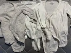 ベビー肌着 3点セット ホワイト・グレー