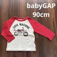 美品☆babyGAPバイクプリント 長袖Tシャツ 90cm