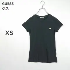 【ゲス】Tシャツ 胸ポケット トライアングルロゴ スリム スラブ生地 黒 XSのサムネイル