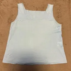 綿100% タンクトップ　ライトブルー