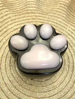 蓋付き肉球型収納ボックス 黒と薄紫 約9cm
