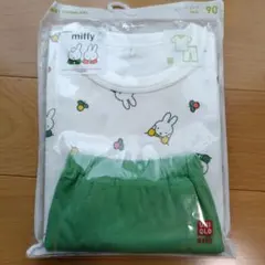 新品未開封 ユニクロ 半袖ドライパジャマ ミッフィー 黄緑 90