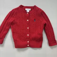 Ralph Lauren レッド カーディガン 75〜80cm相当 綿100%