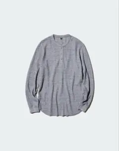 UNIQLO グレー ヘンリーネック 長袖カットソー