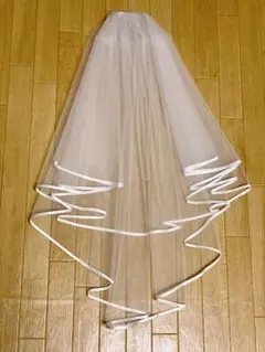 ウェディングベール 白 チュール ミドル丈