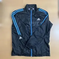 adidas ジップアップジャケット 黒/青