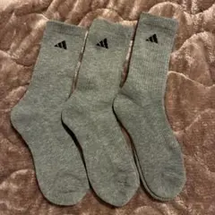 adidas リブ編みソックス 3足セット在庫品処分24-26cm稀少