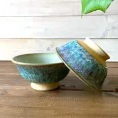 益子焼 結晶釉お茶碗2個