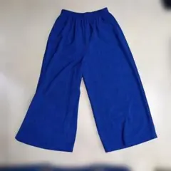 Bou Jeloud 　青　ワイド裾口　カジュアルパンツ ゴムウエスト　Fサイズ
