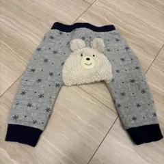 ミキハウス ホットビスケッツ お尻くま キルトパンツ 80cm雪の結晶 冬服