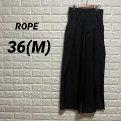 ロペ　ROPE ワイドパンツ／ボトムス　【M】　黒　無地　ゆったり　ナイロン