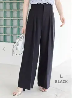 fifth ハイウエストスラックスパンツ L ブラック