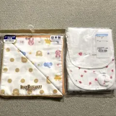 ミキハウス ホットビスケット　ガーゼハンカチ　コンビミニ　汗取りガーゼ　新生児