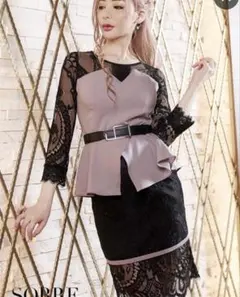 SOBRE ソブレ　ペプラムミニドレス