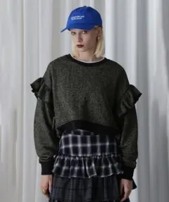 CREOLME クレオルム マルチウェイラメスウェット ブラック クロップド丈