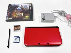 ニンテンドー3DS LL 本体赤色＋モンハン4 ＋ 4GB SDカード付