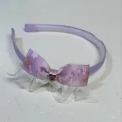 カチューシャ ハンドメイド リボン 蝶 紫