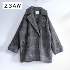 【最終値下】Spick &span Wスライバーチェックハーフコート　34 新品 Spick & Span スピックアンドスパン Wスライバーチェックハーフ