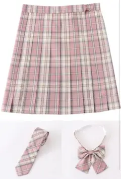 チェック柄スカートとネクタイセット