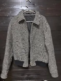 ZARA 千鳥格子柄 ブルゾン ジャケット Lのサムネイル