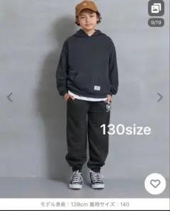 新品　coca リブジョガーパンツ 裏毛　チャコール　130のサムネイル