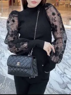Rady♡レーススリーブニット♡トップ♡オーガンジー