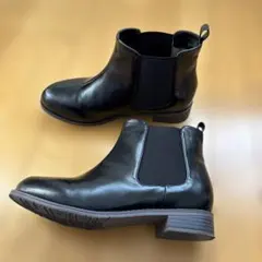 26㎝　GUサイドゴアショートブーツ 黒　ブラック　ショートブーツ靴　サイドゴム