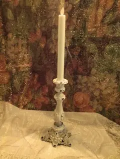 アンティーク風 燭台、クリスマス、キャンドルスタンド キャンドル付き