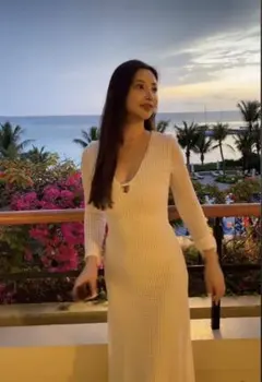 尾崎みきさん着用・ZARA・クロシェニットワンピース　M