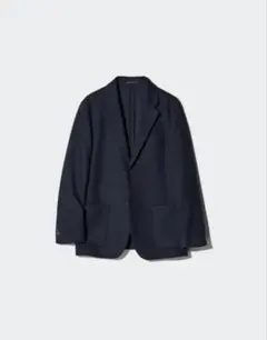 ブラッシュドジャージージャケット、パンツ/ネイビー　セットアップのサムネイル