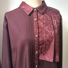 アクシーズファム　ジャカード　 シャツ　レッド　赤　ジャガード