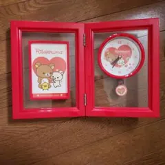 リラックマ 振り子時計 フォトフレーム付き