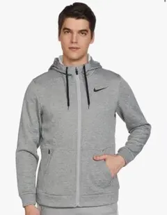 NIKE サーマ ダークグレーヘザー　XLサイズ　フルジップアップパーカー