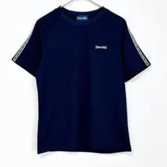 ⁠SPALDING ワンポイント刺繍 袖ライン Tシャツ M ネイビーのサムネイル