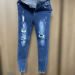 SPINN Sダメージ加工 スキニーデニム Mサイズ