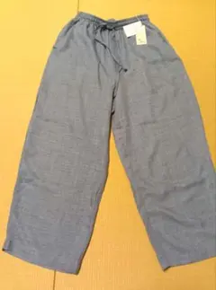 未着用 レディース クロップドパンツ Mサイズ 青 春夏秋