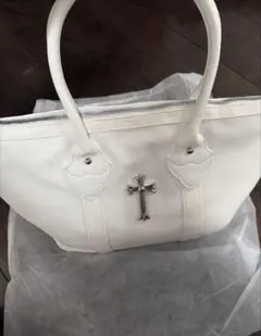CHROME HEARTS クロムハーツ トートバッグ スリーセメタリーホワイト クロムハーツ/トートバッグ/3セメタリークロス/アイボリー