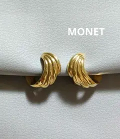 o17 MONET ゴールド トーン波デザイン イヤリング