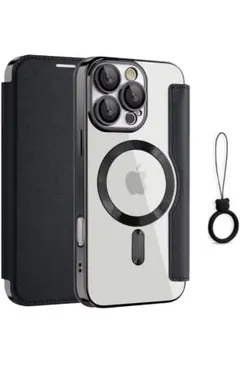 iPhone 16 Pro 携帯電話ケース フリップカバー ワイヤレス充電対応