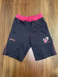 asics ハートプリント ハーフパンツ ジャージ