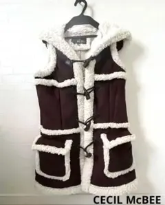 未使用 CECILMcBEE セシルマクビー ムートン ダッフル ベスト コート