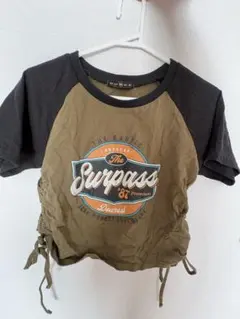 GORGE ラグラン クロップド丈 Tシャツ カーキのサムネイル