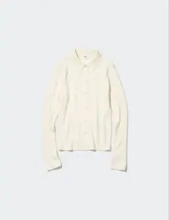 エクストラファインメリノリブポロカーディガン（長袖）