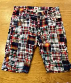 Mサイズ カラフルチェックショートパンツ