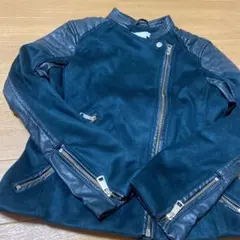 新品　濃緑　レディース　ライダースジャケット