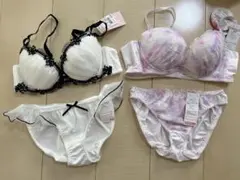 ブラジャーショーツセット　ピンク　白　B75レディース　下着　上下セットのサムネイル