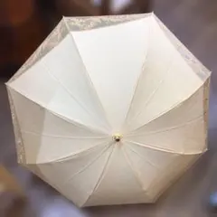 新品 晴雨兼用日傘 UVケアパラソル 折りたたみ オレンジ系 高級 レース刺繍