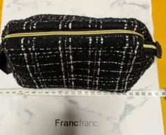 Francfranc ツイードポーチ ブラック